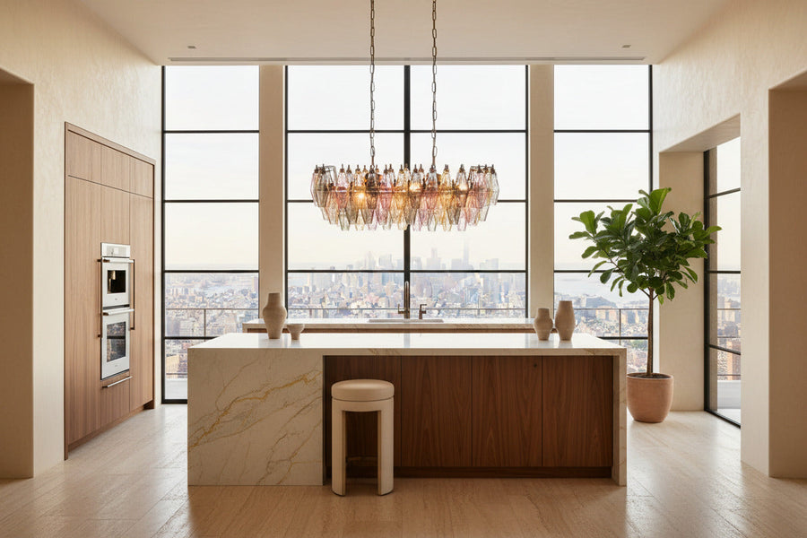 Colored Murano glass chandeliers
