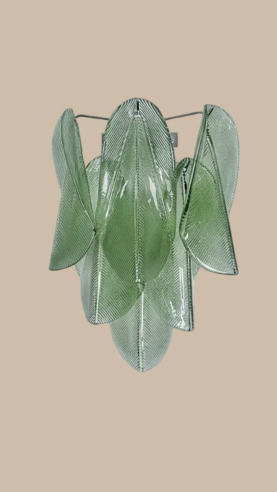 Applique da parete rondini in vetro di Murano, verdi | Stile Mazzega