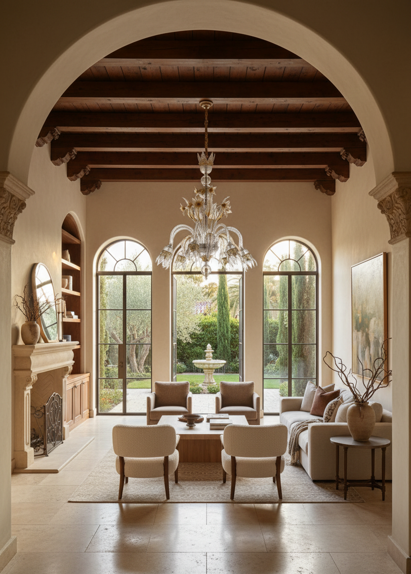 Ca' Rezzonico Murano Glass Chandelier | transparent glass with gold details, flowers and leaves
