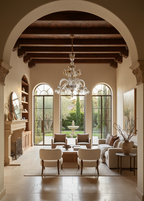 Ca' Rezzonico Murano Glass Chandelier | transparent glass with gold details, flowers and leaves