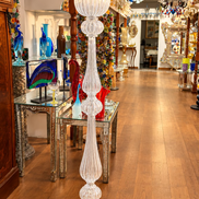 Vintage 1950s Hand-Blown Clear Murano Glass Floor Lamp