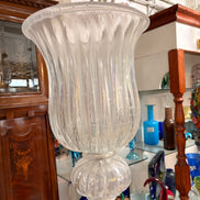 Vintage 1950s Hand-Blown Clear Murano Glass Floor Lamp