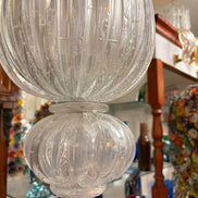 Vintage 1950s Hand-Blown Clear Murano Glass Floor Lamp