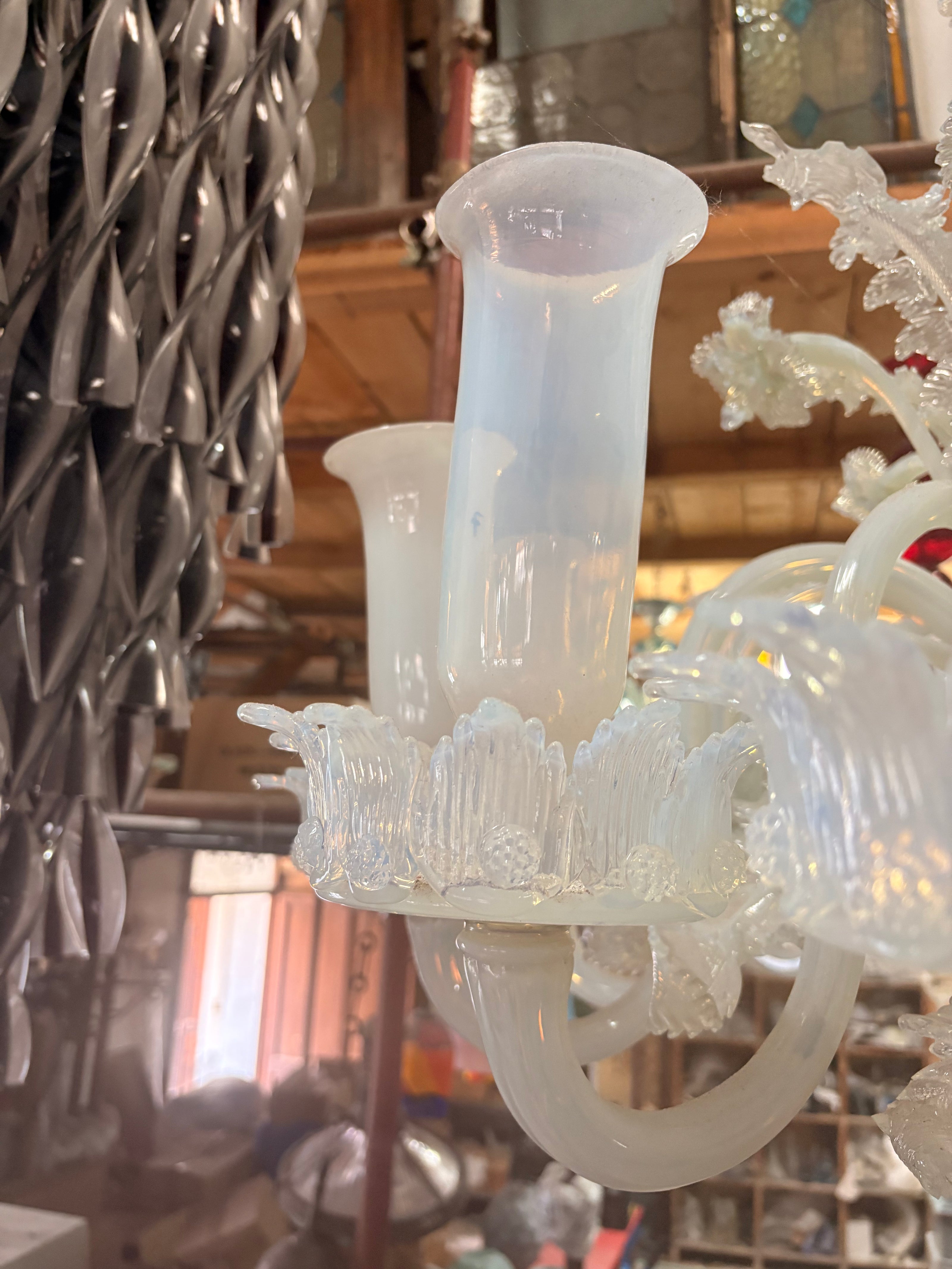 Venetian Opaline Murano Glass Chandelier | 1930s, original vintage
