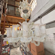 Venetian Opaline Murano Glass Chandelier | 1930s, original vintage