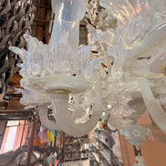 Venetian Opaline Murano Glass Chandelier | 1930s, original vintage