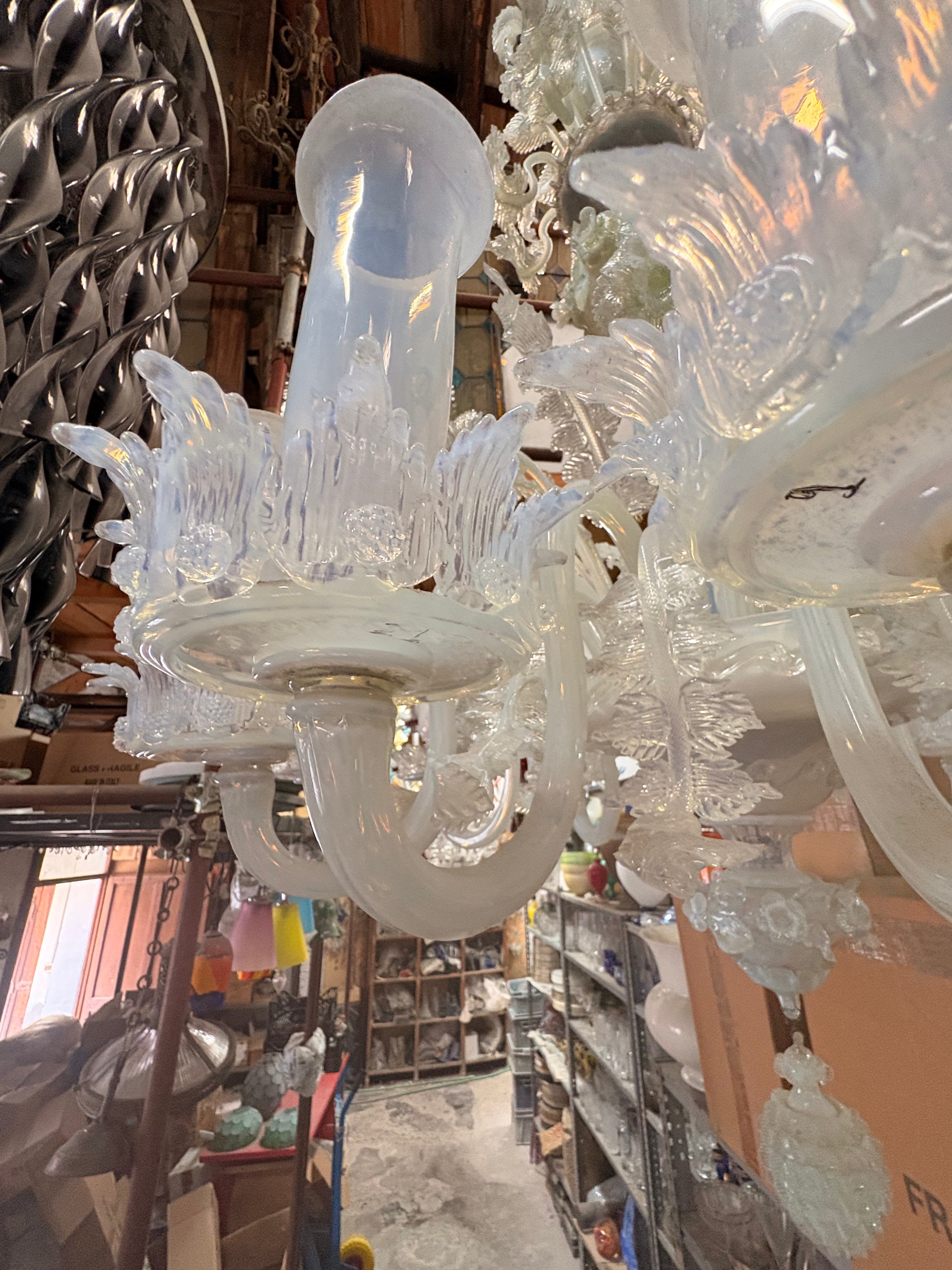 Venetian Opaline Murano Glass Chandelier | 1930s, original vintage