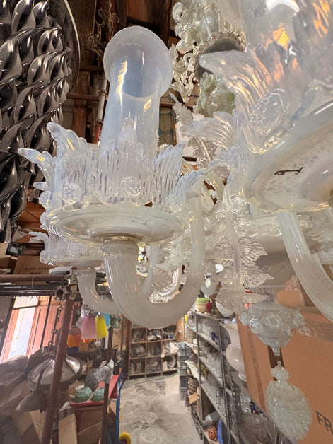 Venetian Opaline Murano Glass Chandelier | 1930s, original vintage
