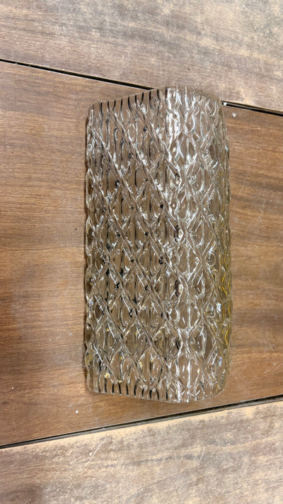 Vintage Murano Glass Sconce Shade | 1930s–1940s, clear with soft diamond ribbing