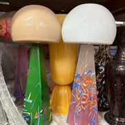 Vintage Murano Glass Mushroom Table Lamps | bubbled dome shades, tapered bases, many colours and combinations