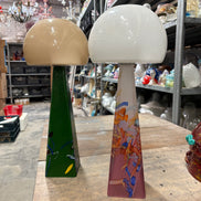 Vintage Murano Glass Mushroom Table Lamps | bubbled dome shades, tapered bases, many colours and combinations