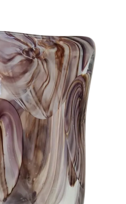 Vaso in vetro di Murano, tecnica Sommerso, tonalità ispirate al pavone