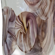 Vaso in vetro di Murano, tecnica Sommerso, tonalità ispirate al pavone