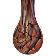 Vaso in vetro di Murano, tecnica a Fenicio girato, motivo a Ragnatela