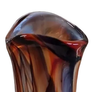 Vaso in vetro di Murano, tecnica a Fenicio girato, motivo a Ragnatela