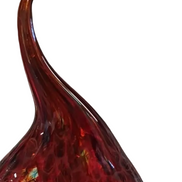 Vaso in vetro di Murano, tecnica tradizionale Murrine, rosso vivace