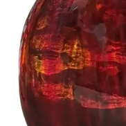 Vaso in vetro di Murano, tecnica tradizionale Murrine, rosso vivace