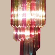 Lampadario a spirale in cristallo prismatico | Multicolore