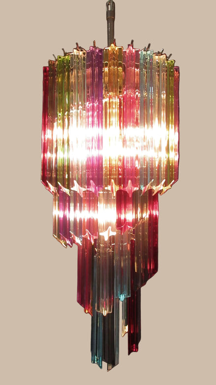 Spiral Crystal Prism Chandelier | Multicolored