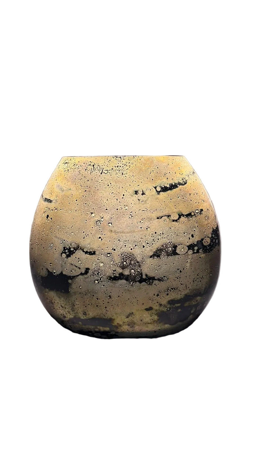 Reperto Murano Scavo Glass Vase, Ochre Gold | Murano Shutters