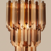 Lampadario in Vetro di Murano Quadriedri Multicolor | 184 prismi