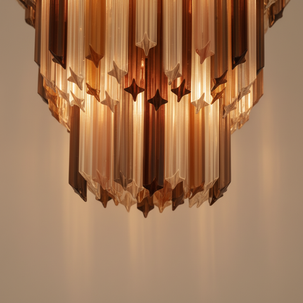 Lampadario in Vetro di Murano Quadriedri Multicolor | 184 prismi