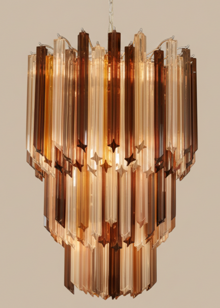 Murano Glass Chandelier Quadriedri Multicolor | 184 Prisms