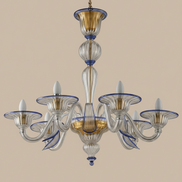 Foglia Murano Glass Chandelier | classic Venetian design, rigata liscia, made to order