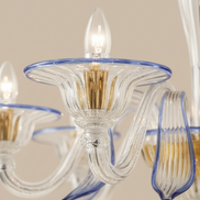 Foglia Murano Glass Chandelier | classic Venetian design, rigata liscia, made to order