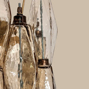 Applique in vetro di Murano Poliedri fumé | Coppia