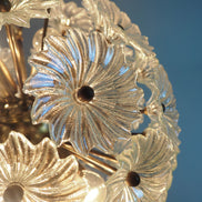 Lampadario Sputnik in cristallo, 51 elementi, struttura in ottone brunito