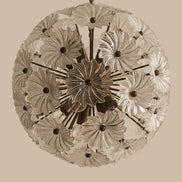 Lampadario Sputnik in cristallo, 51 elementi, struttura in ottone brunito