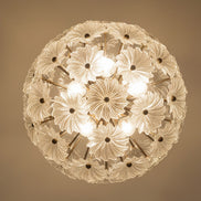 Lampadario Sputnik in cristallo, 51 elementi, struttura in ottone brunito