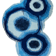 Blue Comes Around | Tappeto annodato a mano in lana e viscosa