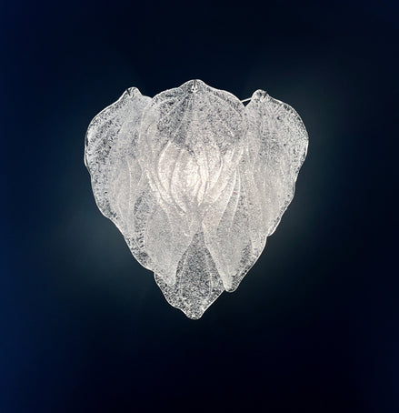 Murano Glass Clear Fiammetta Sconces | Pair of 6 Petals