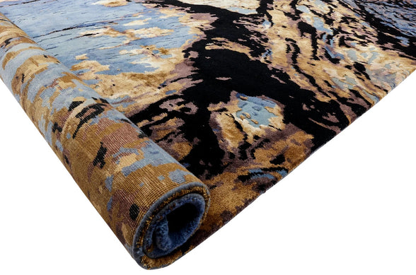 Glacial Haven | Hand-Knotted Wool and Viscose Rug