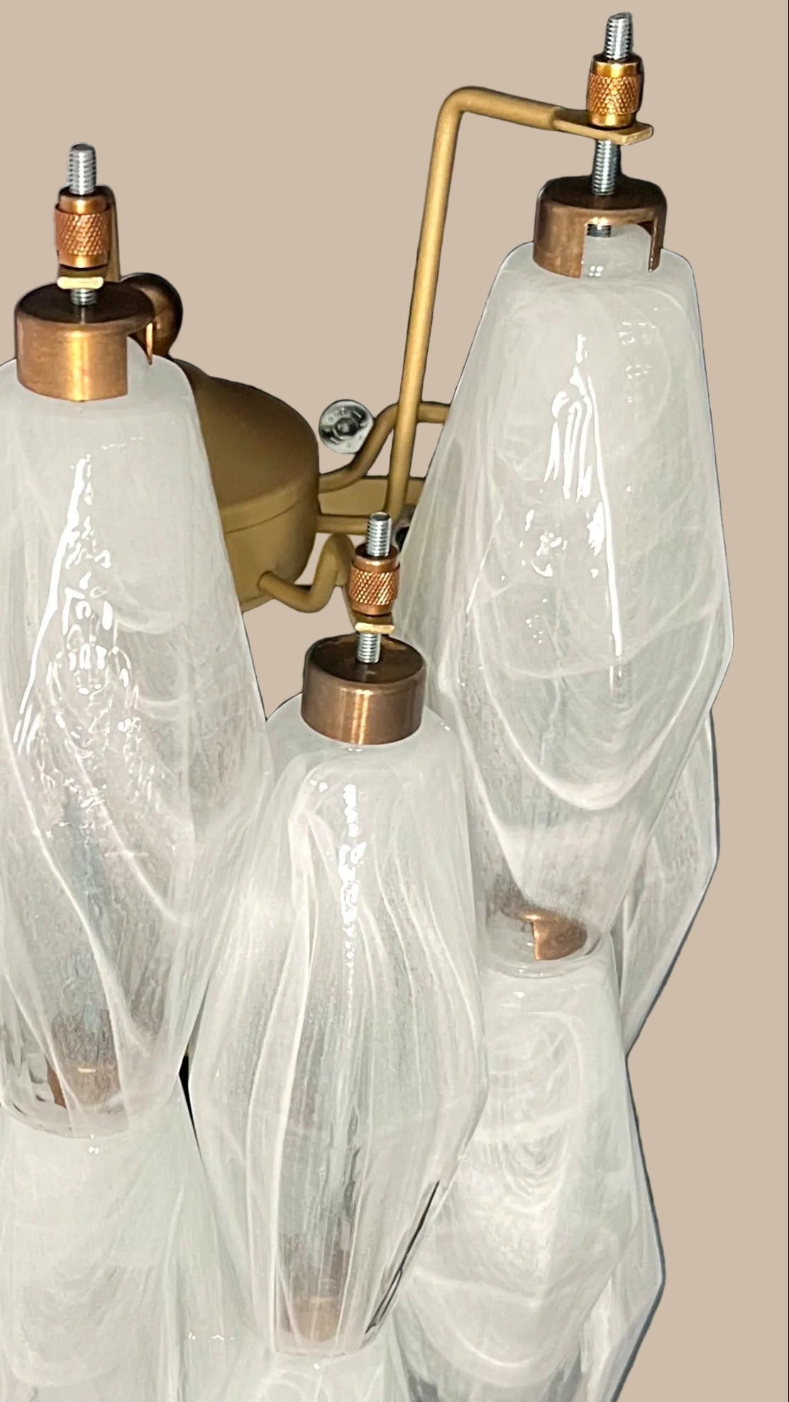 Applique da parete in vetro di Murano Poliedri Alabastro Bianco | Coppia