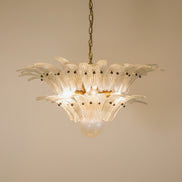 Lampadario in vetro di Murano Opal Palmette