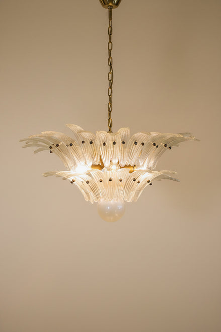 Lampadario in vetro di Murano Opal Palmette