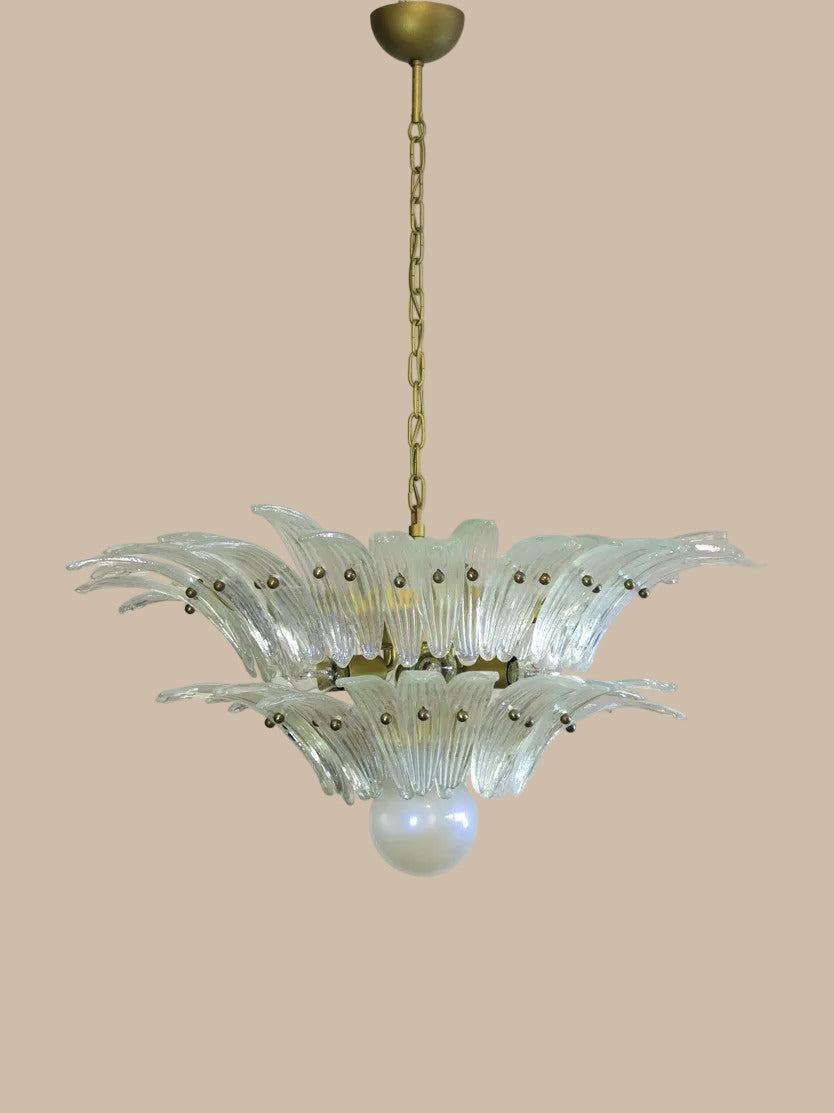 Lampadario in vetro di Murano Opal Palmette