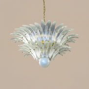 Lampadario in vetro di Murano Opal Palmette