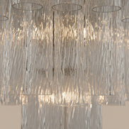 Lampadario in Vetro di Murano Corteccia a quattro livelli | 80 tubi, nichel lucido