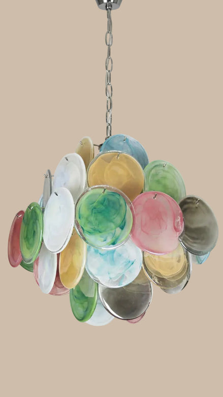 Vistosi-Style Chandelier | Iridescent Alabaster