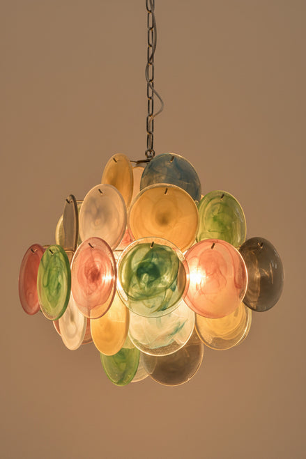 Vistosi-Style Chandelier | Iridescent Alabaster