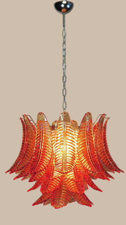 Amber Murano glass chandelier with 36 hand | blown glasses