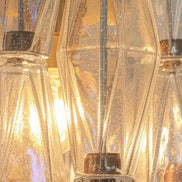 Applique da parete in vetro di Murano Poliedri iridescente | coppia, montatura in ottone e oro