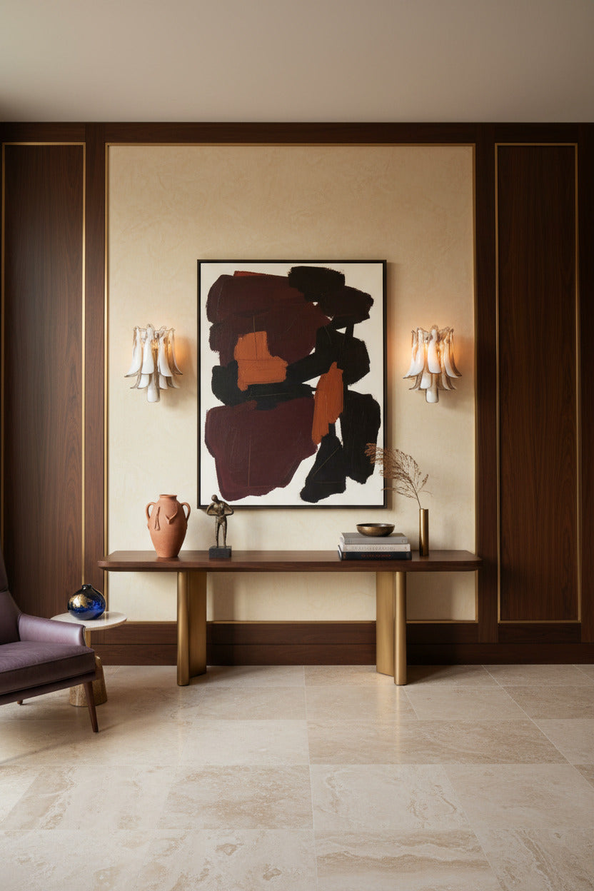 Smoked & Lattimo Murano Glass Wall Sconces | pair, in the manner of Mazzega, nickel frame
