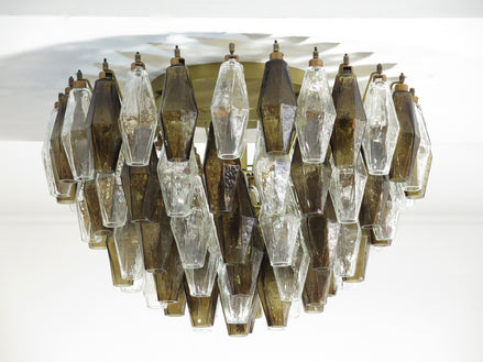 Poliedri Ceiling Light | trasparent and smoked glasses