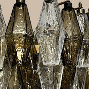 Lampadario Poliedri | Vetro trasparente e fumé