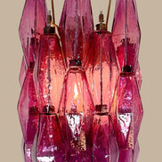 Applique Poliedri in vetro di Murano color ametista | coppia